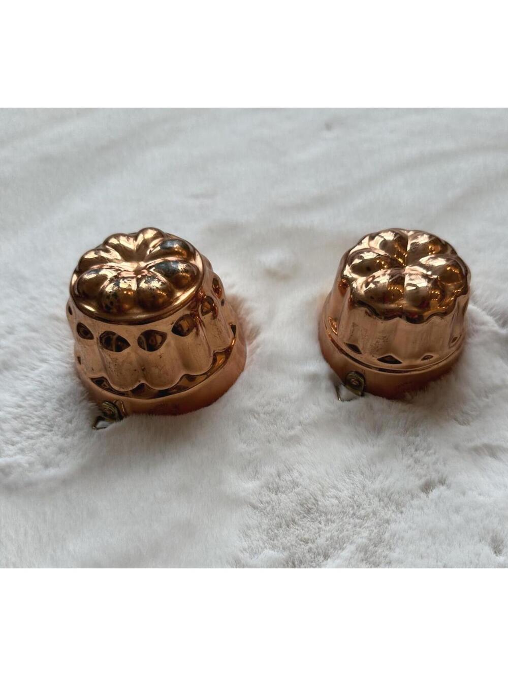 Vintage Taurus Copper Plated Pudding Moulds Made in Portugal Kitchen Decor Qty 2